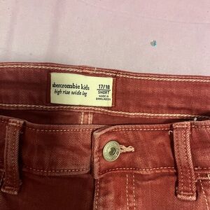 Abercrombie Kids High Rise Red Jeans